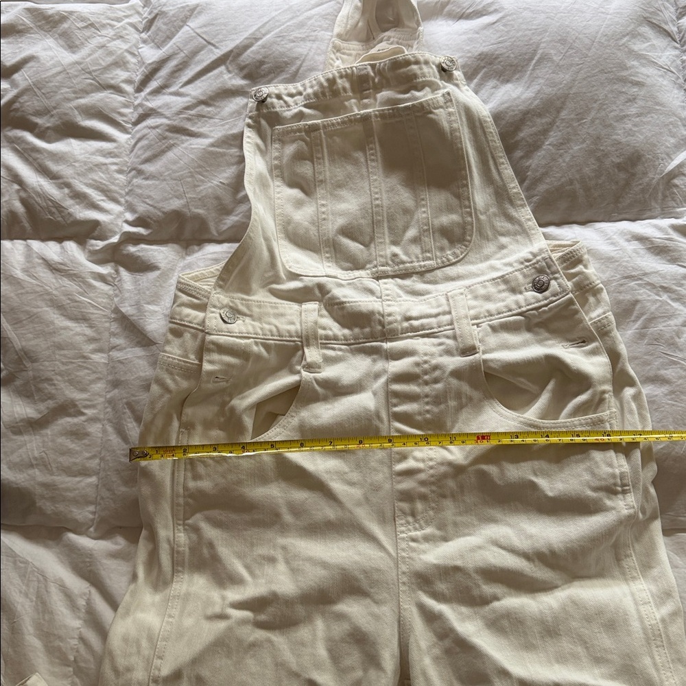 Madewell White Denim Overalls Pant Jeans size small T - Picture 8 of 9